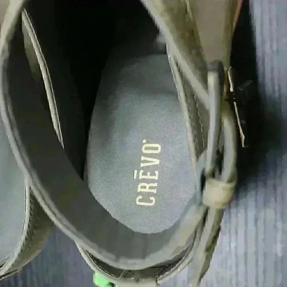 Crevo Eva Women’s Olive/Grey Suede Leather Ankle Boots Size 11 - Picture 8 of 11